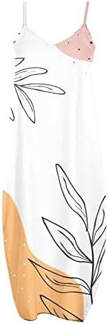 Vestido maxi de tamanho Bidobibo PLUS Size para mulheres de verão feminino, mangueira de vestido floral praia longa com bolsos