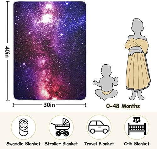 Cataku Galaxy Space Baby Blain para meninos meninas Casto de algodão Cama de cobertor Lança macio macio recebendo cobertor de bebê para carrinho de berço 30 x 40