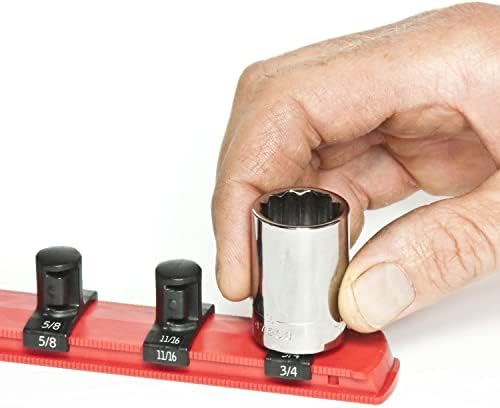 Organizador de soquete de 13 polegadas de Ernst com 11 clipes de trava de torção de 11/2 polegadas, vermelho