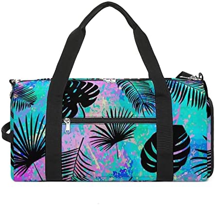 Padrão colorido com PlaL Leaf Bag Bag Tote Bag Duffel Bag com compartimento de sapatos para férias esportivas do Weekender