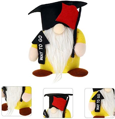 Nuobesty Centerpipe Decorações de mesa Graduação Gnomos Plush Elf Dwarf Decorações Cap graduado em forma de escandinavo