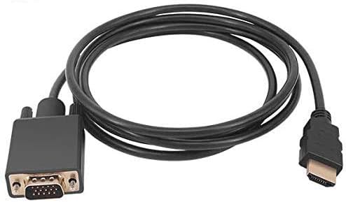 HDMI para VGA Cable, Qaoquda 6ft/1,8m Gold Gold Gold 1080p HDMI Male para VGA Male Masculino Adaptador de Audio Adaptador
