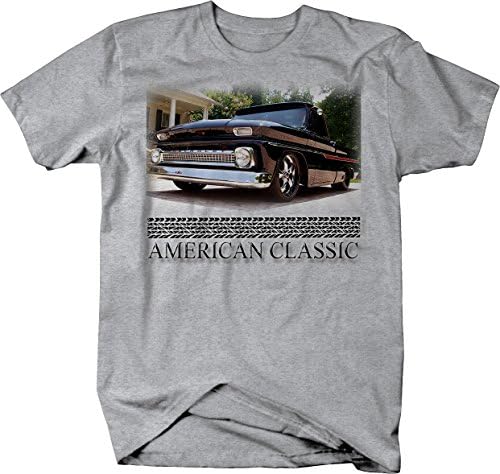 Muscle Car Classic Car C10 Black & Chrome Truck 1960-66 Camiseta para homens