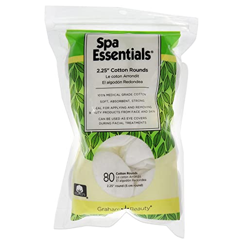 SPA Essentials Cotton Rounds - 2,25 algodão almofadas de algodão 80 contagem