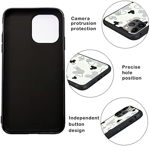 Caixa de telefone fofa para iPhone 14 Pro com suporte para o anel Kickstand, TPU Soft Rubber Silicone Protection Tampa