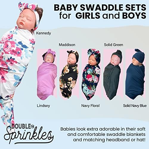 Dobrar os Sprinkles Baby Swaddle Conjuntos para meninos e meninas, berçário recebendo cobertores e swaddles para recém -nascidos,
