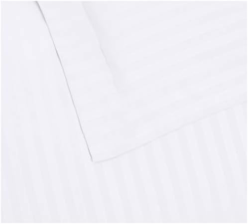 Basics listrado Microfiber Duvet Capa Conjunto - Full ou Queen, branco brilhante