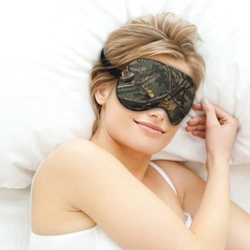 Caça camoufage máscara de sono máscara macia tampa de máscara de olho de olhos vendados com cinta elástica ajustável