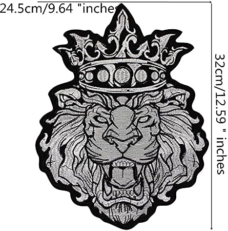Bordado Big Crown Lion Patches para roupas Punk Biker Iron nos acessórios de crachá TH2497-2