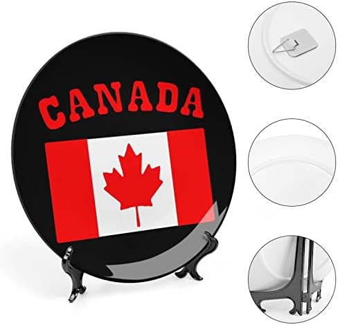 Placa decorativa de cerâmica pendurada na bandeira do Canadá com exibição Presentes de casamento personalizados de aniversário