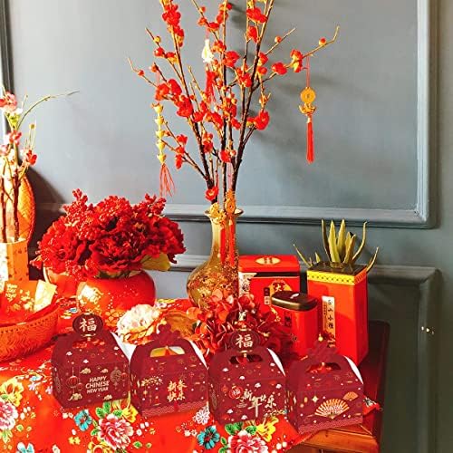 CIEOVO 24 PACOTE PACK Caixas de tratamento do Ano Novo Chinês, Ano do Rabbit Party Goodie Candy Treat Caixas Presentes