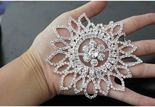 N/A Glass Crystal Rhinestone Applique Flor Shape Base Correia de casamento Costura em decoração de vestido de noiva