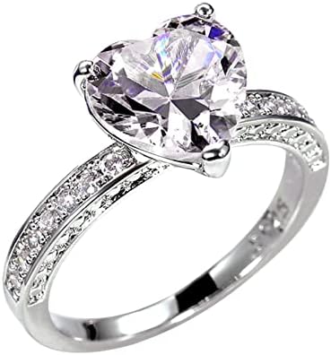 Anéis para mulheres 2023 Presentes de aniversário Moda Moda Feminino Feminino Coração Zirconia Anel de noivado de anel de
