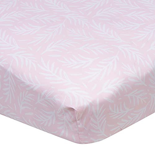 Gerber meninos meninas meninas neutras recém -nascidas bebês bebê berçário algodão equipado com a cama de berço, deixa rosa, 28 x 52