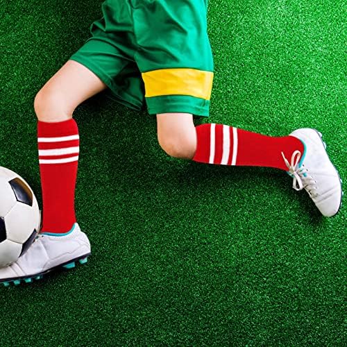 Meias infantis de futebol de futebol infantil meias de futebol garotas meias de futebol garotas meias de tubo de tubo com listras crianças