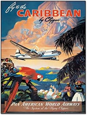 Voe para o México Pan Am Vintage Airline Travel Publicidade Arte Poster Impressão de Canvas Pintura Poster de Arte da Parede Para Quarto Decoração da Sala 16x20 polegadas Estilos de quadro