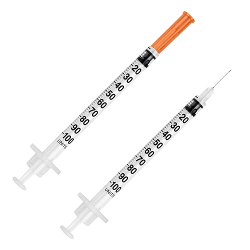 Ultice Sub-100 Seringas de insulina, dosagem de insulina confortável e precisa, compatível com qualquer insulina de força U-100,