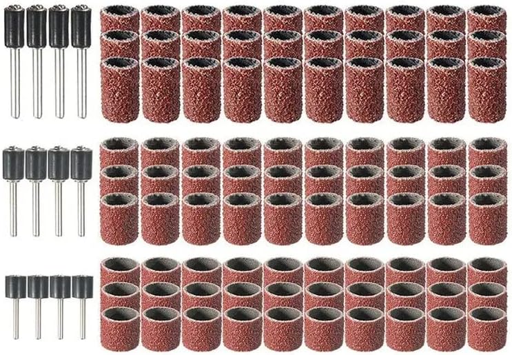 Mangas de banda de lixamento de tambor | Kit de moagem de anel de papel de areia | 102 peças