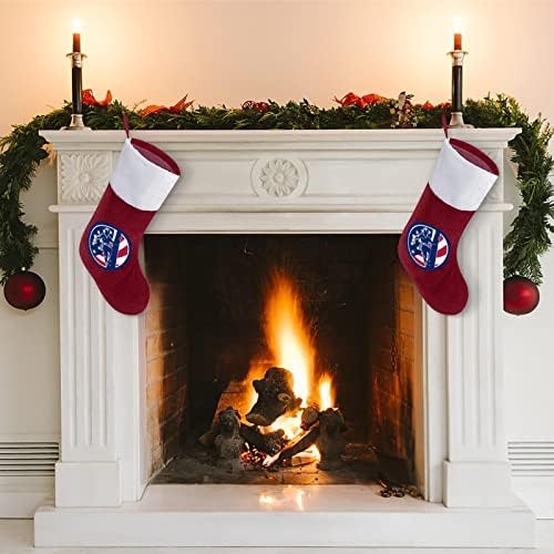 American Flag Flag personalizado Meia de Natal Casa da árvore de Natal Decorações penduradas