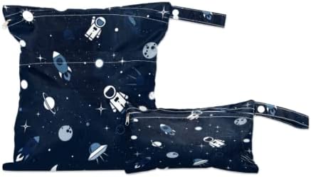 Saco de astronauta espacial Saco seco para fraldas de pano, maiô, espacada de astronauta foguete bolsa de sacola de bolsa molhada à