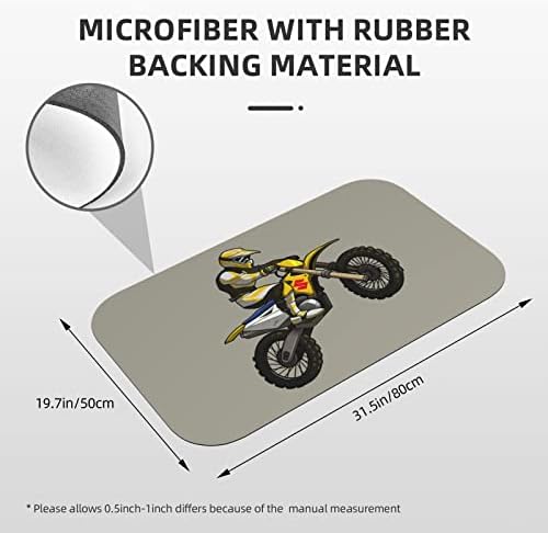 Silhueta de motocross diatomáceas banheiros banheiros tapetes tapetes de tapete de piso capacho 19,7 × 31.5 polegadas