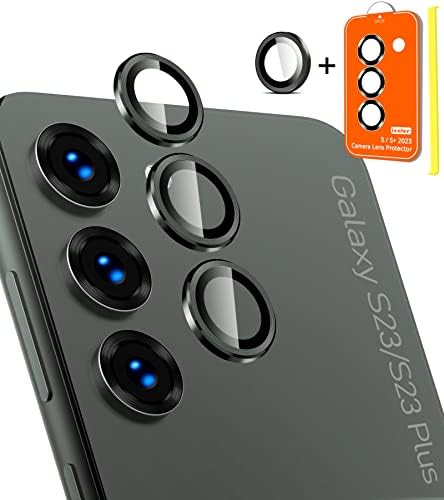Protetor de lente da câmera IVOLER para Samsung Galaxy S23 6.1 '' & S23 mais 6,6 '', vidro temperado com aresta de