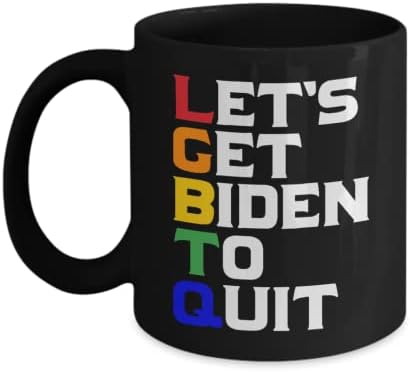 LGBTQ Vamos fazer Biden sair da caneca, caneca preta republicana anti-Biden