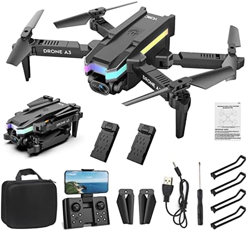 Drone com câmera, controle remoto Drone dobrável com câmera dupla 4K HD FPV - Altitude Hold, modo sem cabeça, uma chave