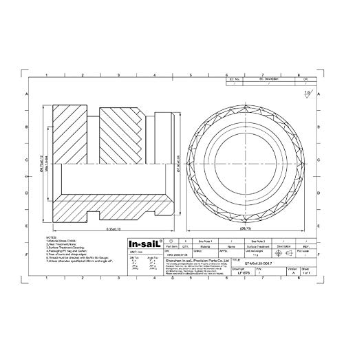 na fábrica 50pcs/pacote m6x6.35mm, od8.7mm Aperto de calor inserções rosqueadas para peças de porca de plástico incorporado