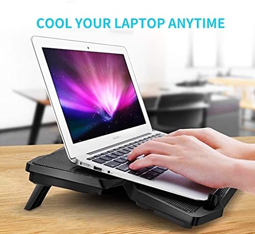 FZZDP Laptop Laptop Laptop Refriger Pad Notebook Gaming Stand com quatro ventiladores e 2 porta USB para laptop de 14-17 polegadas
