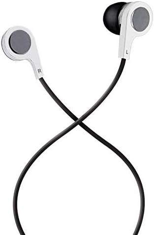 Maxell-199621, fones de ouvido com microfone embutido e qualidade de som dinâmico-pontas de orelhas de silicone confortáveis ​​com cabo super-elástico-compatíveis com smartphones, tablets, laptops e PCs-preto