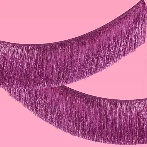 XO, Fetti Purple Fringe Banner - 5 pés. | Decorações de festas de despedida de solteira, Última disco, decoração de festa de aniversário,