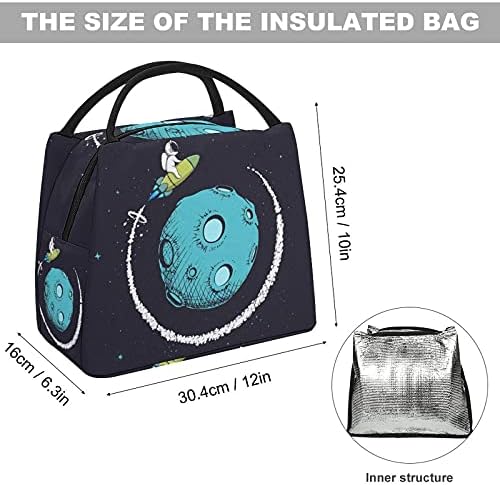 Astonauta Uround Orbit Orbit Planet Reutilable Bag Tote Bag para homens adultos trabalham para fazer caminhadas