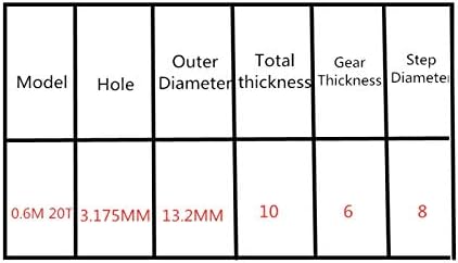 TMP1105 0,6m 20t 3,175 mm de aço engrenagens