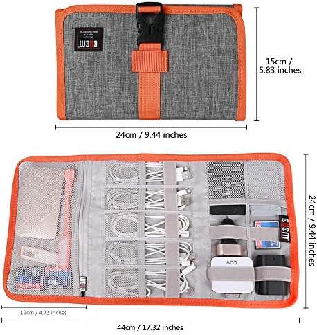 Organizador eletrônico, BUBM Travel Cable Bag/USB Drive Shuttle Case/Electronics Acessório Organizador para Office Home Grey