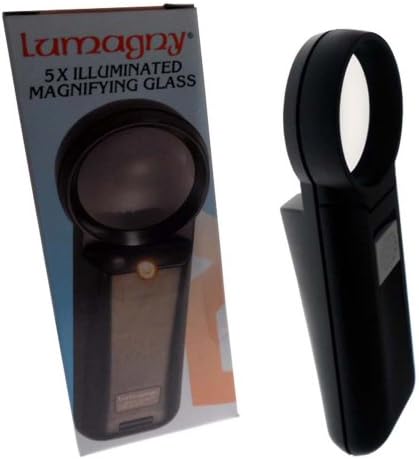 Lumagny 124mm x 45mm x 24mm Magnfier iluminado com energia 5x e luz LED brilhante: MP-14529