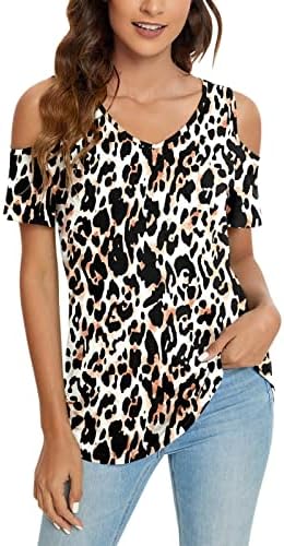 Blusa feminina sem feminino Strappice de manga curta ombros frios ombros de verão elegantes tops de emenda camisetas