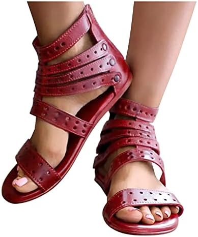 Sandálias de vestido de USyfakgh para mulheres sapatos casuais femininos de feminino de candidatos de laço ao ar livre