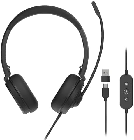 Fone de ouvido USB HP20 com microfone para PC para laptop, fones de ouvido com microfone cancelamento de ruído para computador, fone de ouvido de call center com fio de orelhas, controle em linha, controle leve