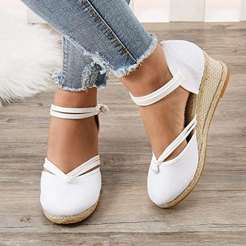 2023 sandálias para mulheres Cleava de linho de verão Criando moda versátil trançado fivela de fivela respirável sapatos de