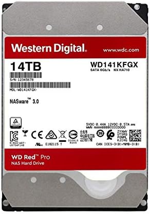 WD Red Pro 14TB NAS Drive rígido - classe de 7200 rpm, SATA 6 GB/S, 512 MB de cache, 3,5 polegadas - WD141KFGX
