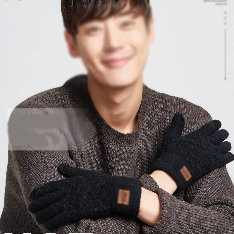 N/A luvas de malha outono e inverno masculino de lã coreana lã de lã quente tela de toque quente