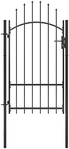 Vidaxl Garden Gate Steel 39,4 x86.6 preto