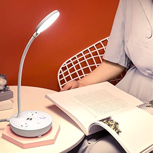 通用 Lâmpadas de mesa de LED para Office Dual CA OUTLT Pequenas luminárias de mesa com portas USB Luminos de mesa de