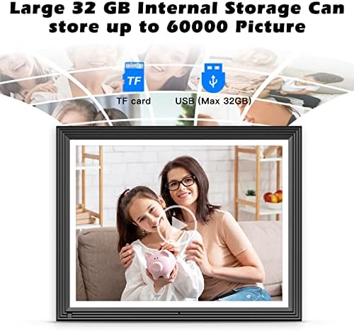 Fullja grande quadro de imagem digital Wi-Fi de 15 polegadas-moldura de foto digital com tela de toque FHD, armazenamento de 32 GB,