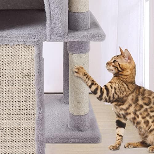 Miao Paw 13cat Tree Tower para gatos internos - condomínio com sisal riscando posts ， salto plataforma de gato mobiliário Centro de