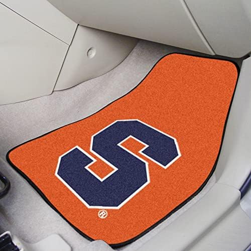 Fanmats 15952 Syracuse laranja frontal de 2 peças logotipo de carpete conjunto de tapetes, tapetes automotivos na
