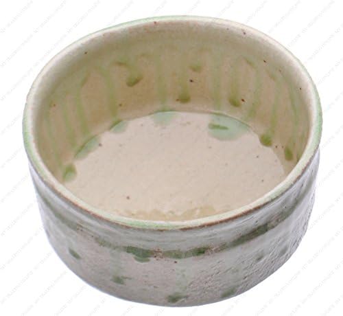 Tigela de chá cerimonial de matcha japonesa, verde/marrom, 4-1/4 polegadas x 2-3/4 polegadas
