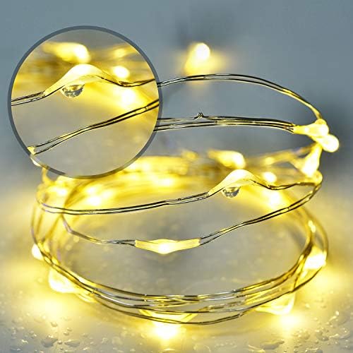 [12 pacote] Ooklee® Starry Fairy Lights Operado pela bateria, 2m 20 LEVA LED LUMA DE BRANCHA DE CORREGO, Iluminação decorativa de cordas Firefly para casa de mesa de festas casas de casamento