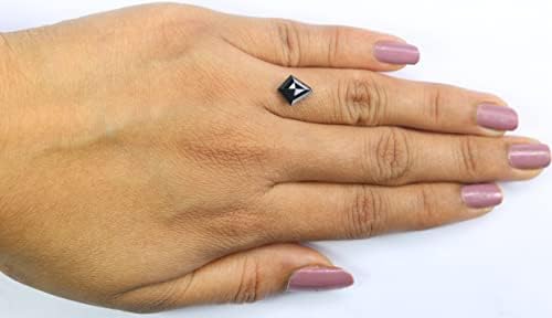 Diamante de pipa solta natural cor preta 1,56 ct 9,32 mm forma de pipa rosa corte diamante kr2615